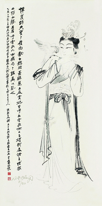 贵妃戏鹦鹉