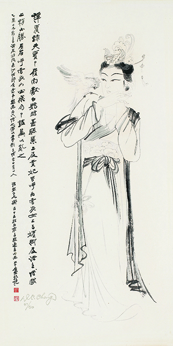 贵妃戏鹦鹉