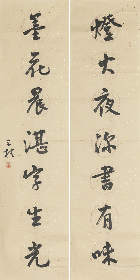 灯火墨花联