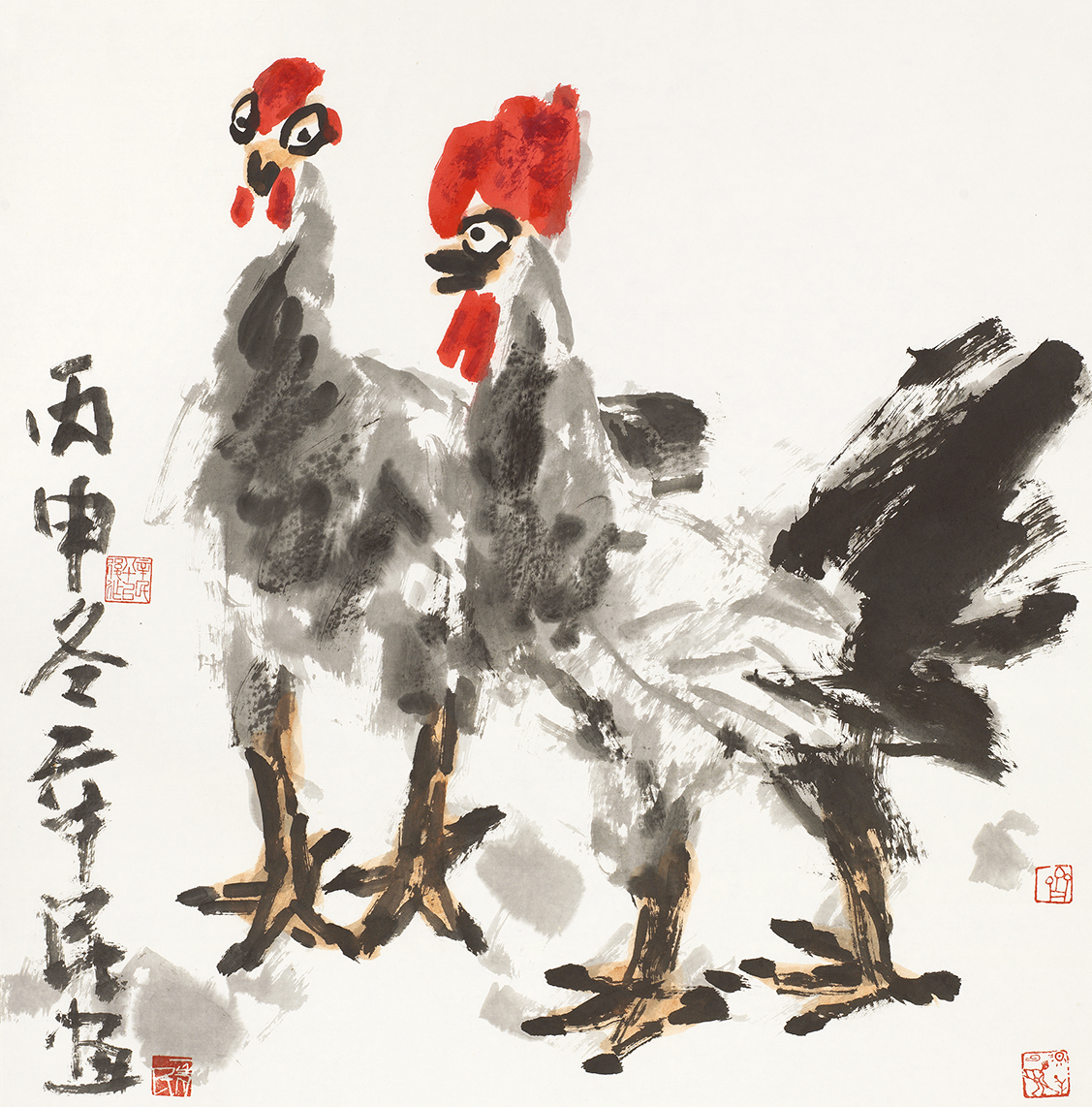 齐辛民-丙申画鸡系列之三-鉴证备案-雅昌艺术网——艺术品门户网站