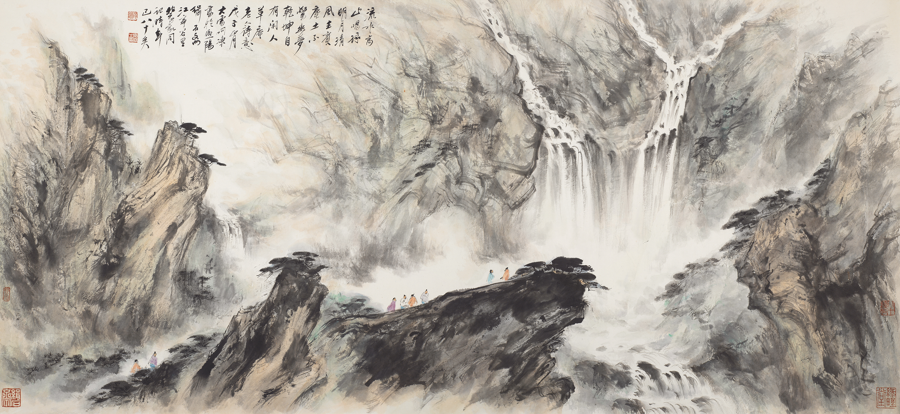 黄山松泉图