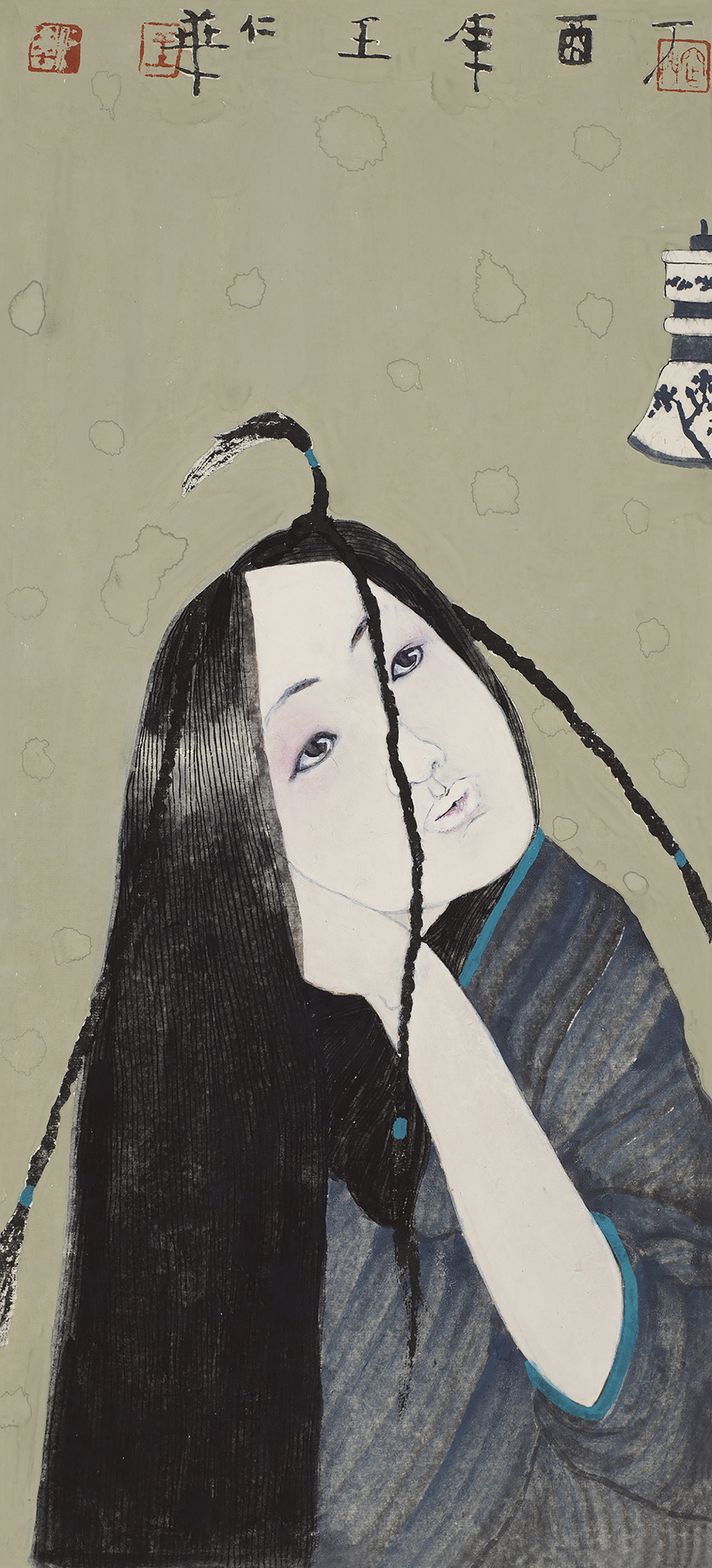 丁酉年画人物镜片十二