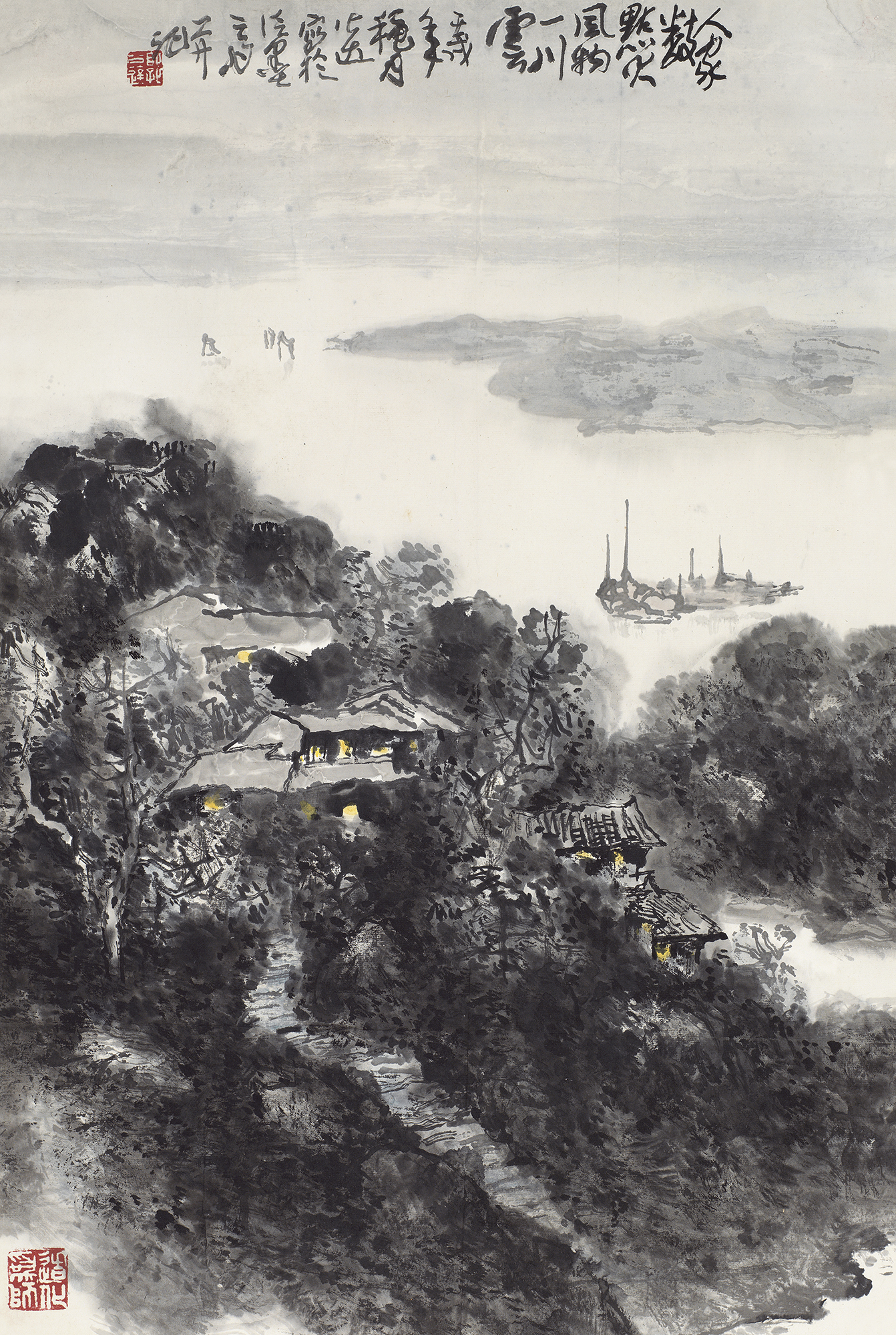 人家数点火，风物一川雲
