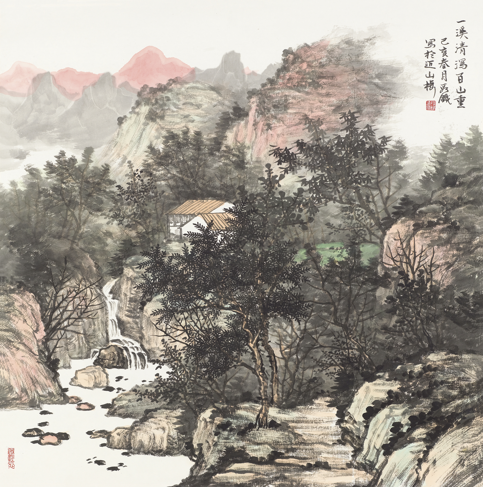 一溪清泻百山重