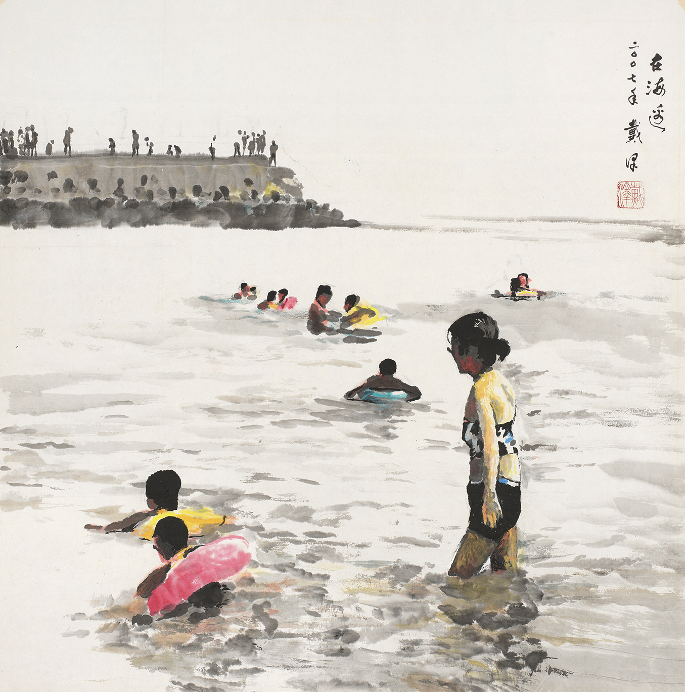 在海边