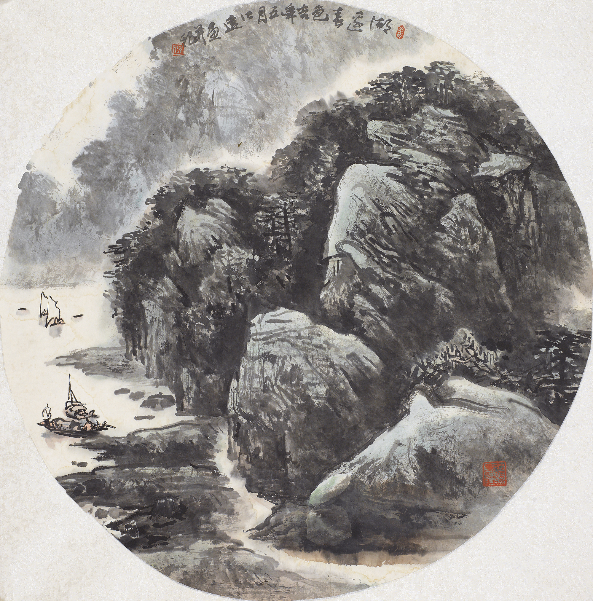 湖边春色