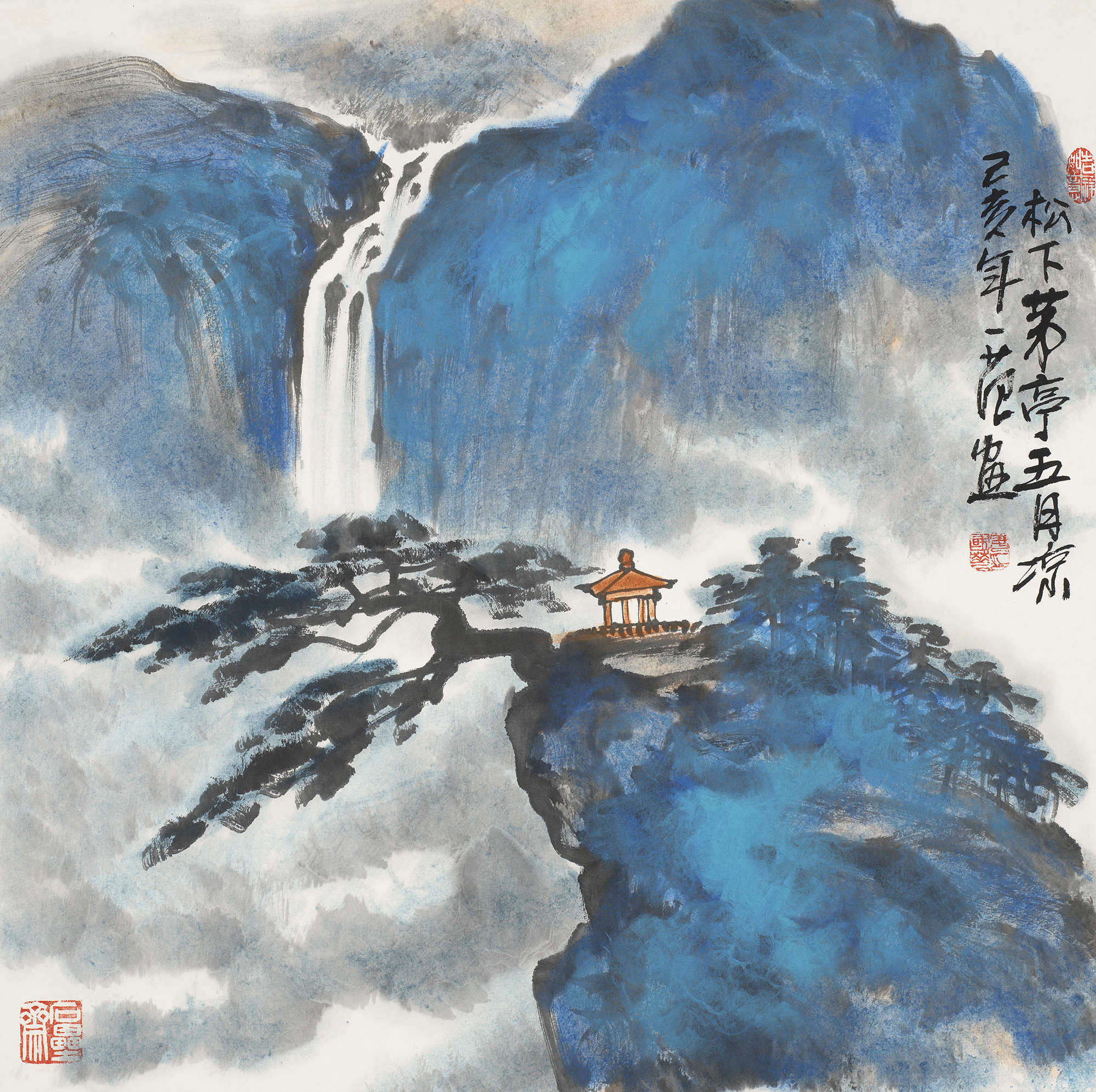 松下茅亭五月凉
