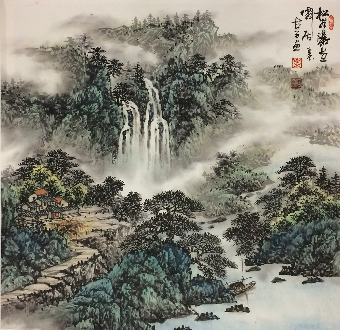 松谷瀑边仙居