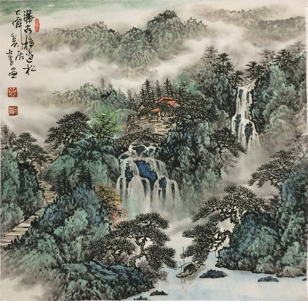 瀑谷桥边松下仙居
