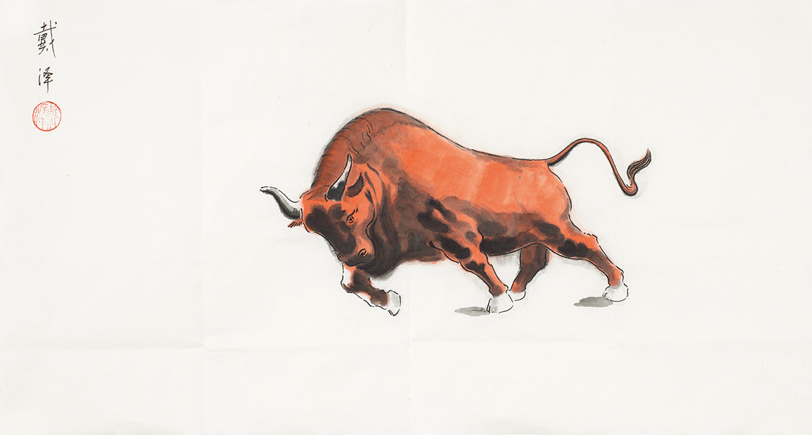 牛的绘画作品欣赏图片