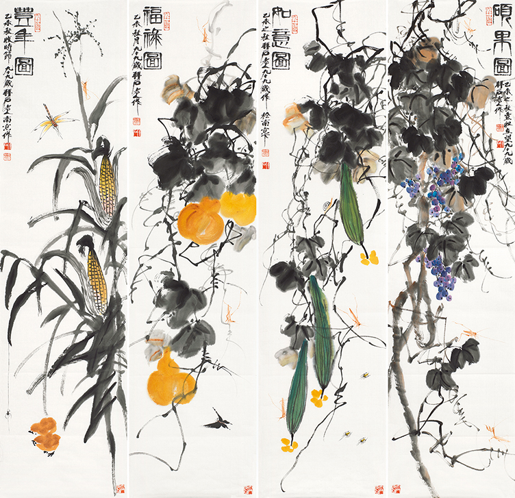 丰年图 福禄图 如意图 硕果图