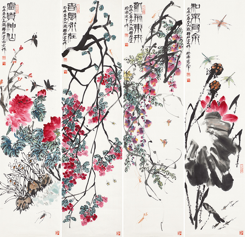 富贵神仙 春景永在 紫气东来 和乐有余