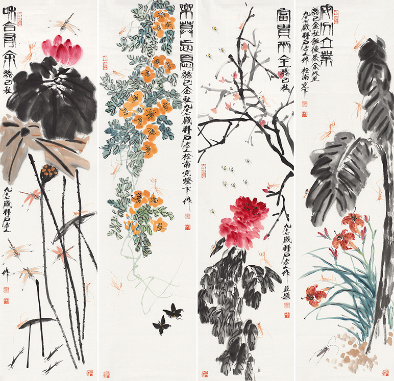百福具臻▪花鸟四条屏8