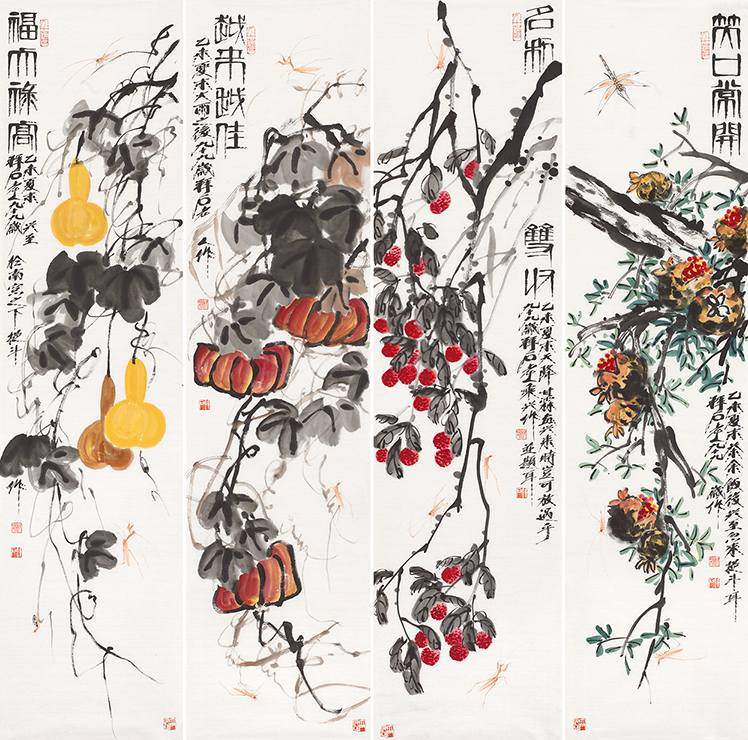 百福具臻▪花鸟四条屏7