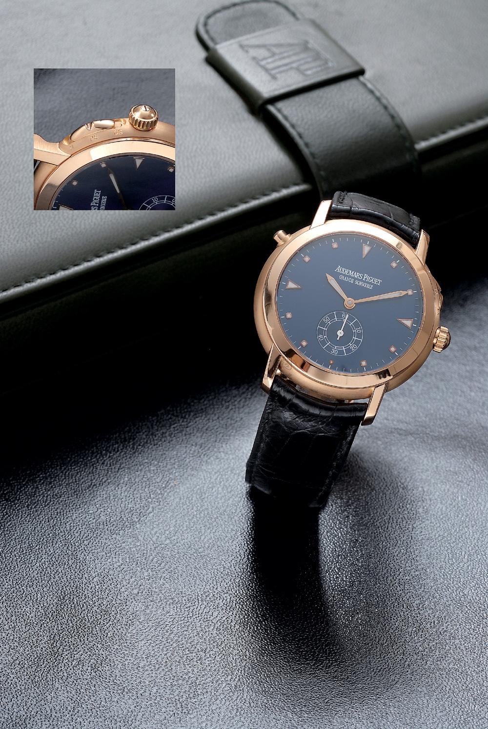 0833爱彼18k玫瑰金两问自鸣及静音打响报时皮带男装腕表