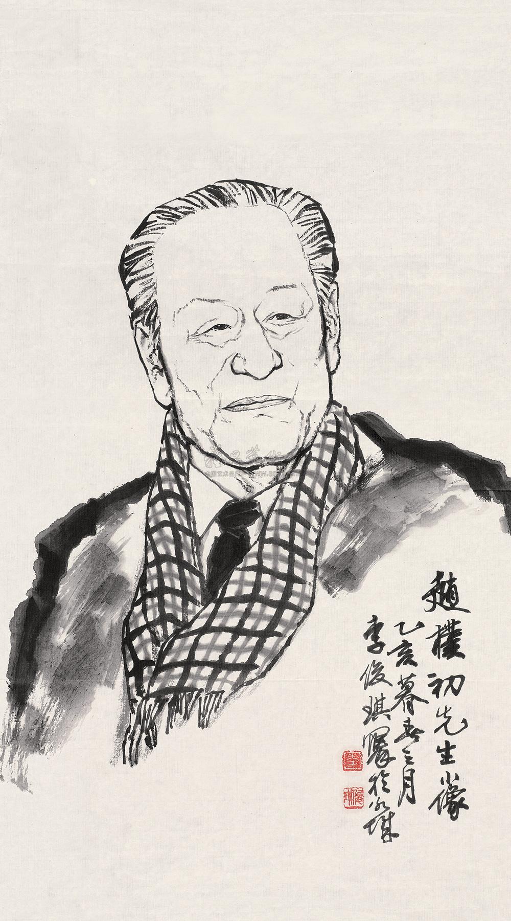 0092 1995年作 赵朴初先生肖像 镜心 水墨纸本