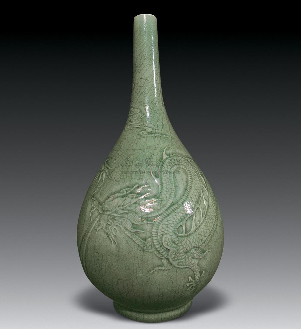 【明 龙泉窑胆式瓶】拍卖品_图片_价格_鉴赏_明代单色釉瓷器_雅昌艺术