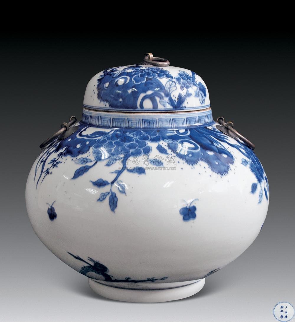 【清·康熙 青花双耳盖罐】拍卖品_图片_价格_鉴赏_清代青花瓷器_雅昌
