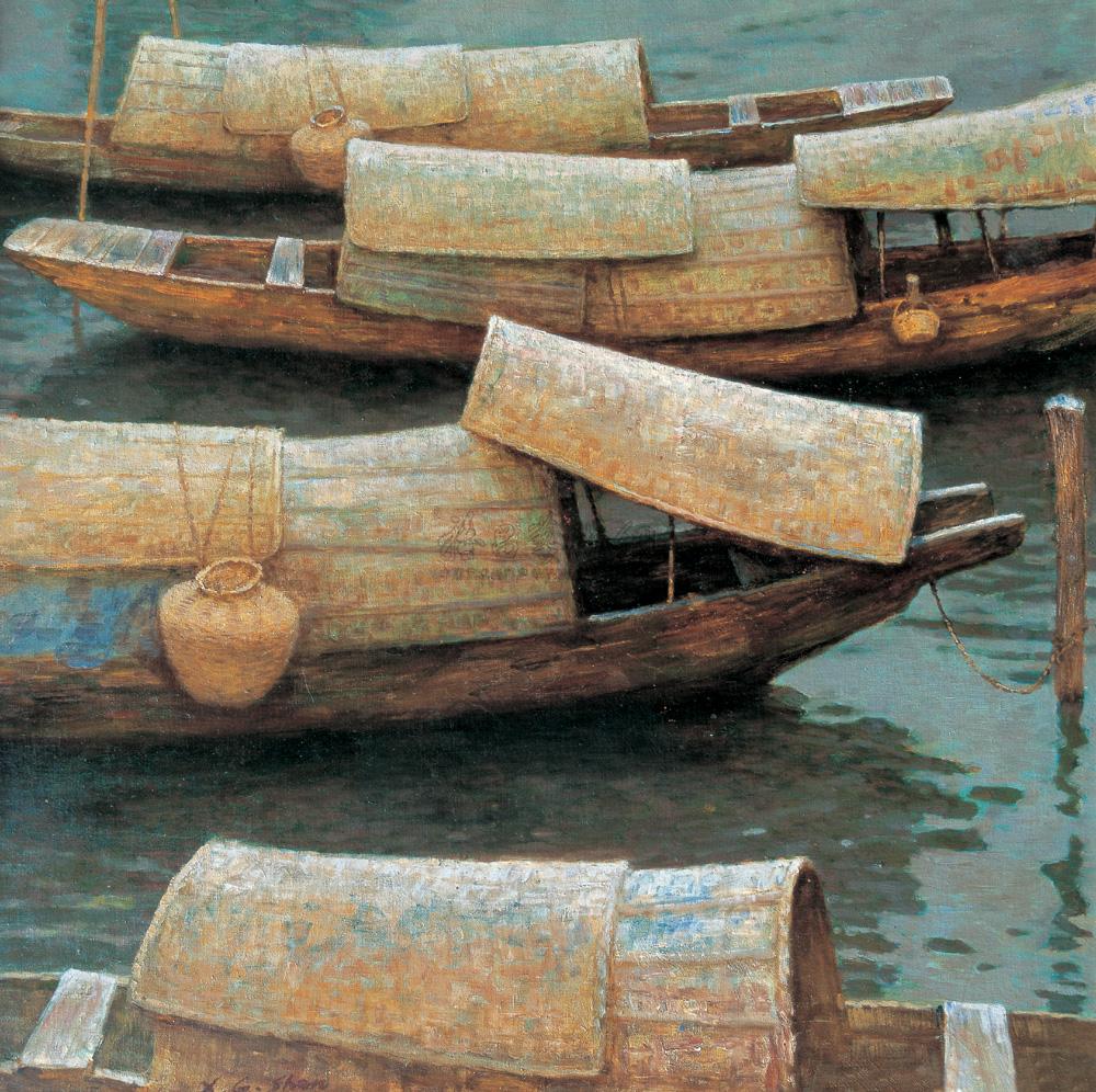 12461986年作蓬船之一布面油画