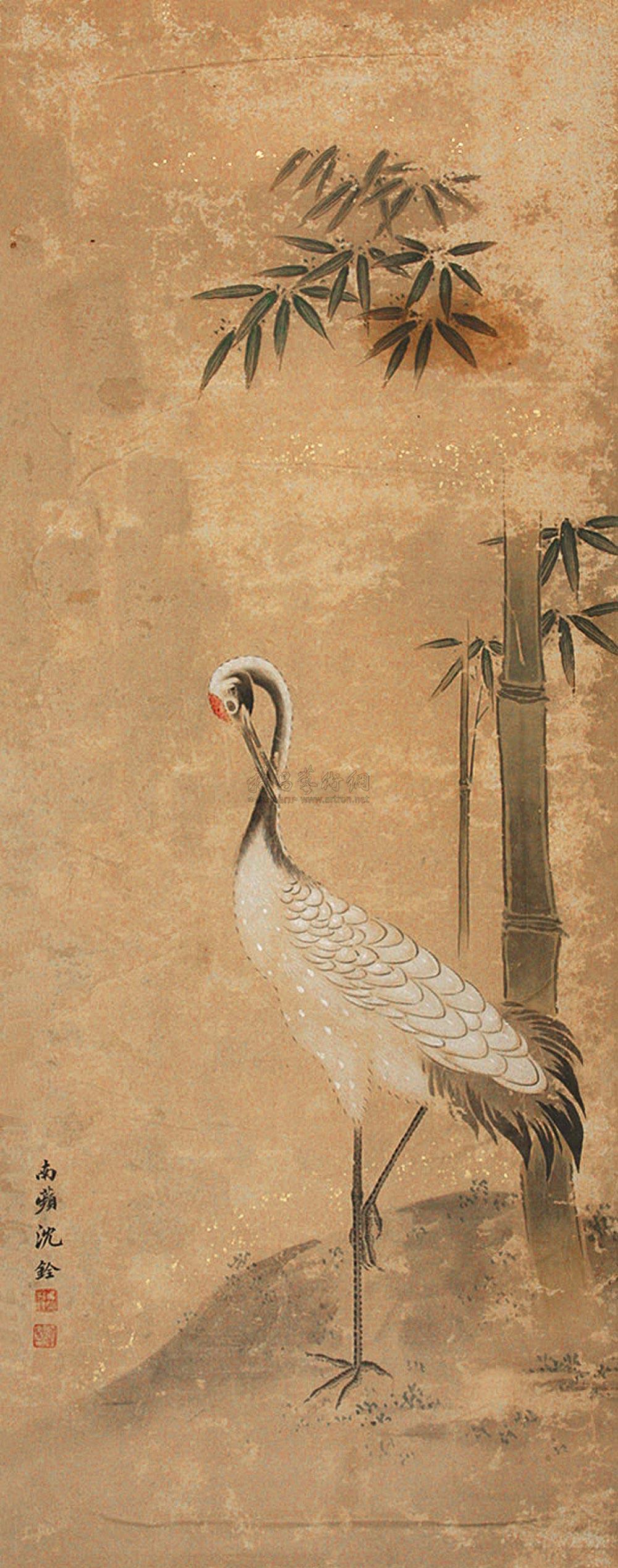 0335 鹤 镜片 纸本