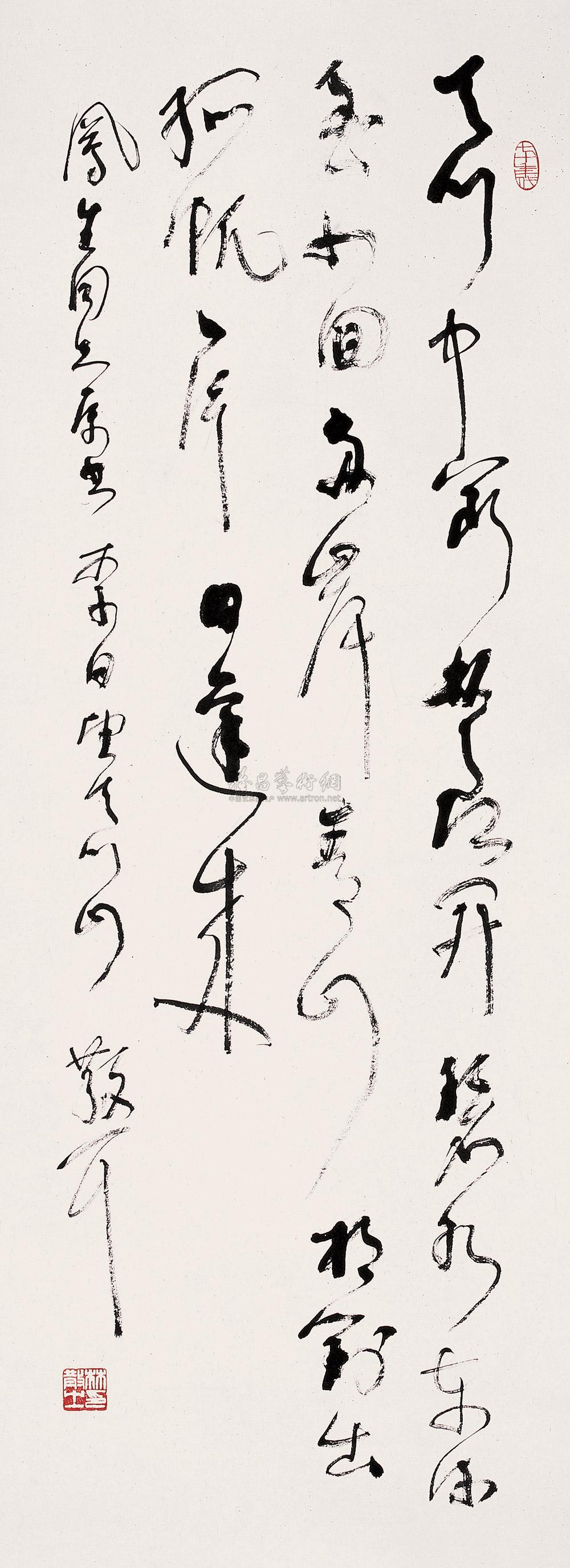 0190草书李白诗立轴纸本