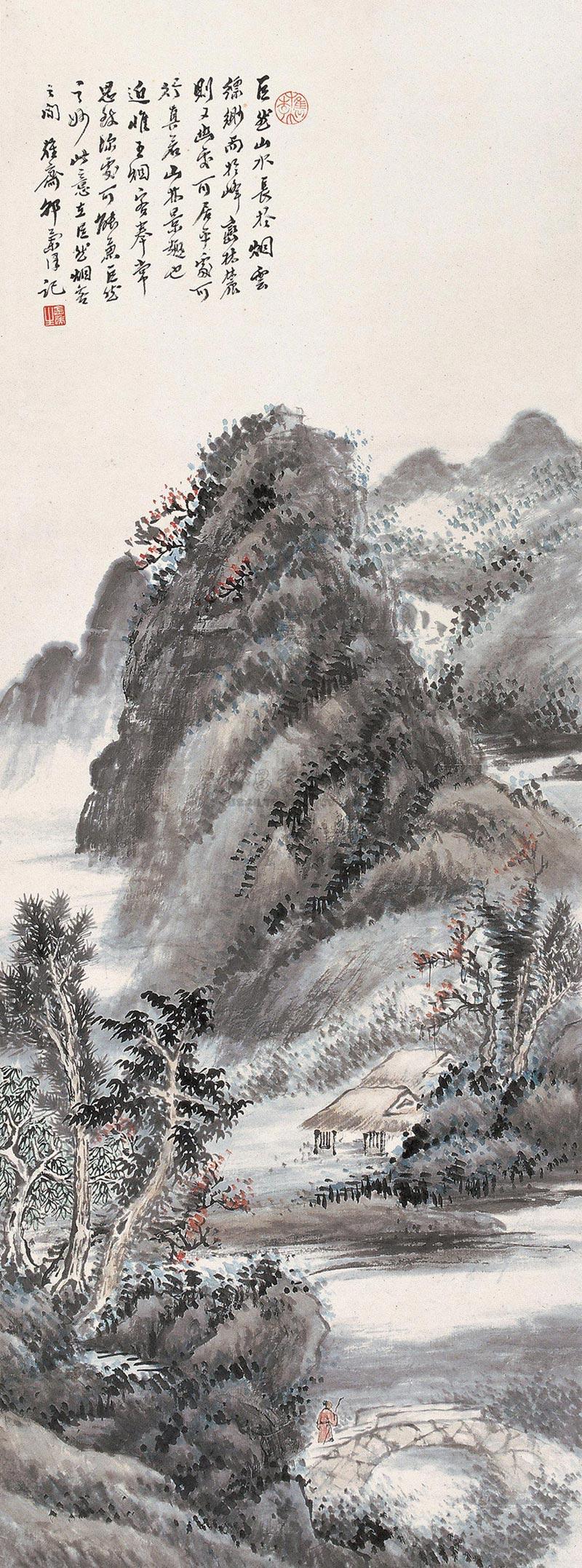 【仿巨然山水 立轴 纸本】拍卖品_图片_价格_鉴赏_绘画_雅昌艺术品拍卖网