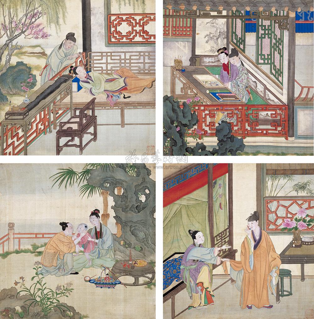 *1516 秘趣图 册页 绢本