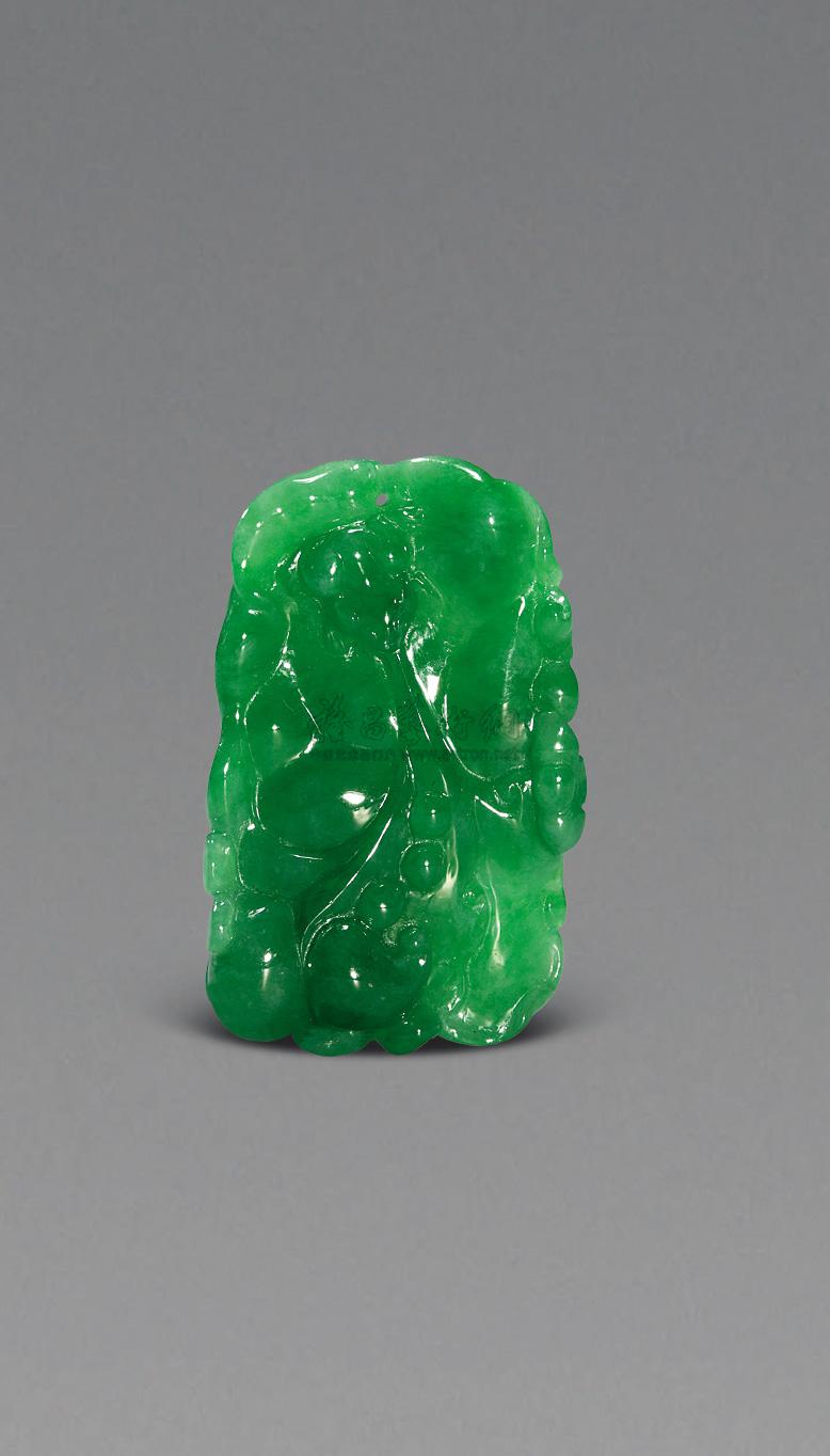 0222翠玉荷叶花件