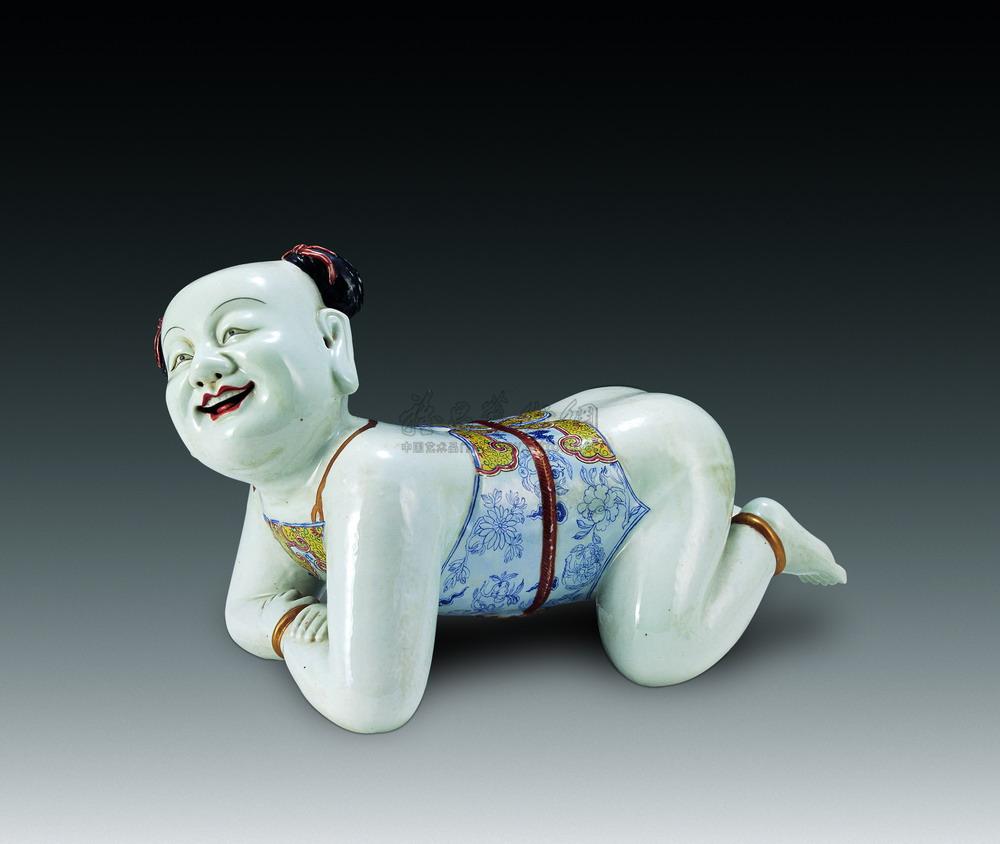 【清乾隆 青花五彩娃娃枕】拍卖品_图片_价格_鉴赏_清代五彩瓷器_雅昌