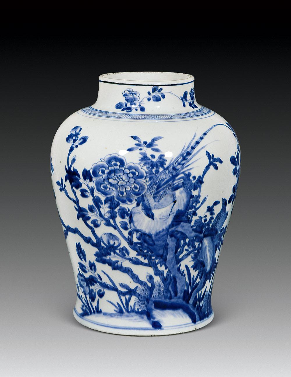 【清顺治 青花花鸟将军罐】拍卖品_图片_价格_鉴赏_清代青花瓷器_雅昌