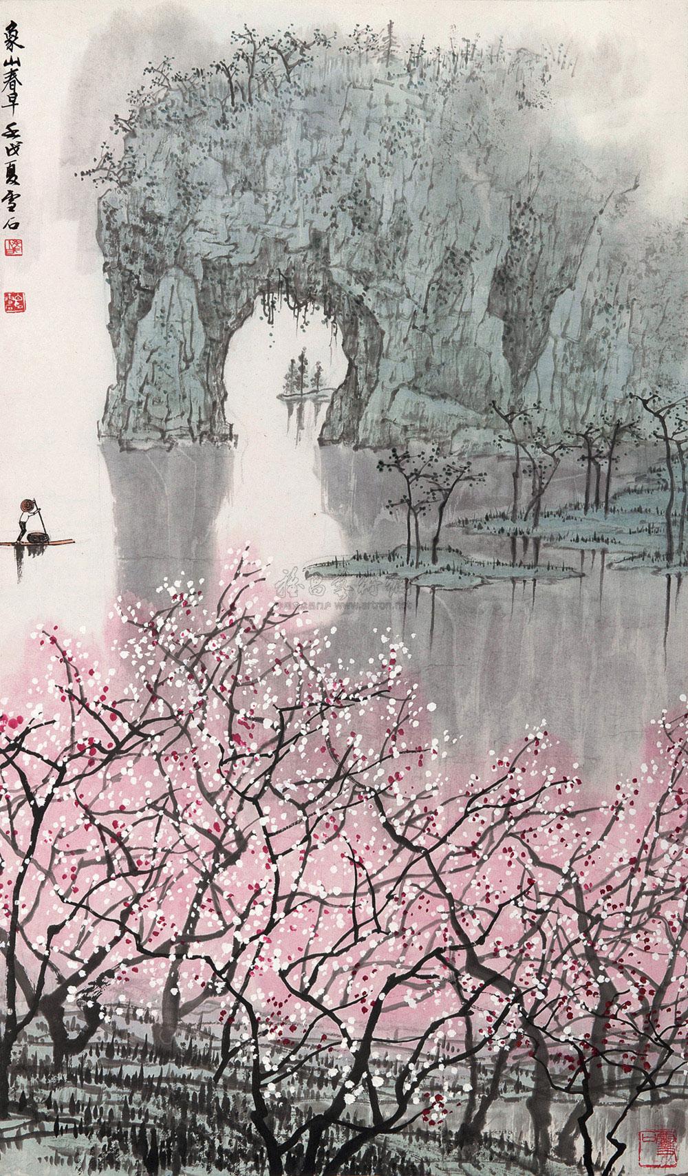 4071象山春早镜心设色纸本