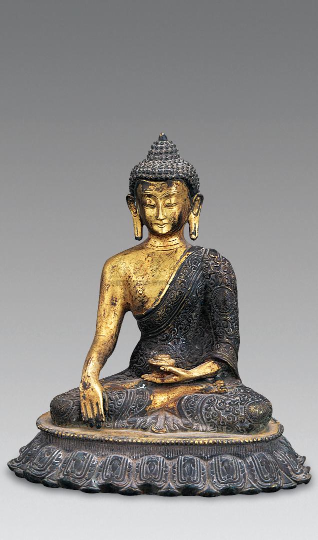 【清 铜鎏金释迦牟尼像】拍卖品_图片_价格_鉴赏_佛教文物其它_雅昌