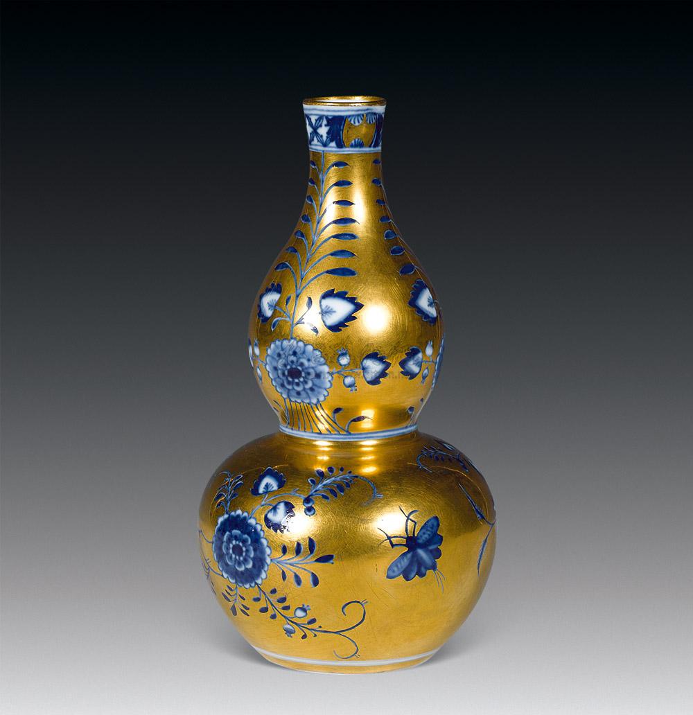 0782金地青花花鸟纹葫芦瓶