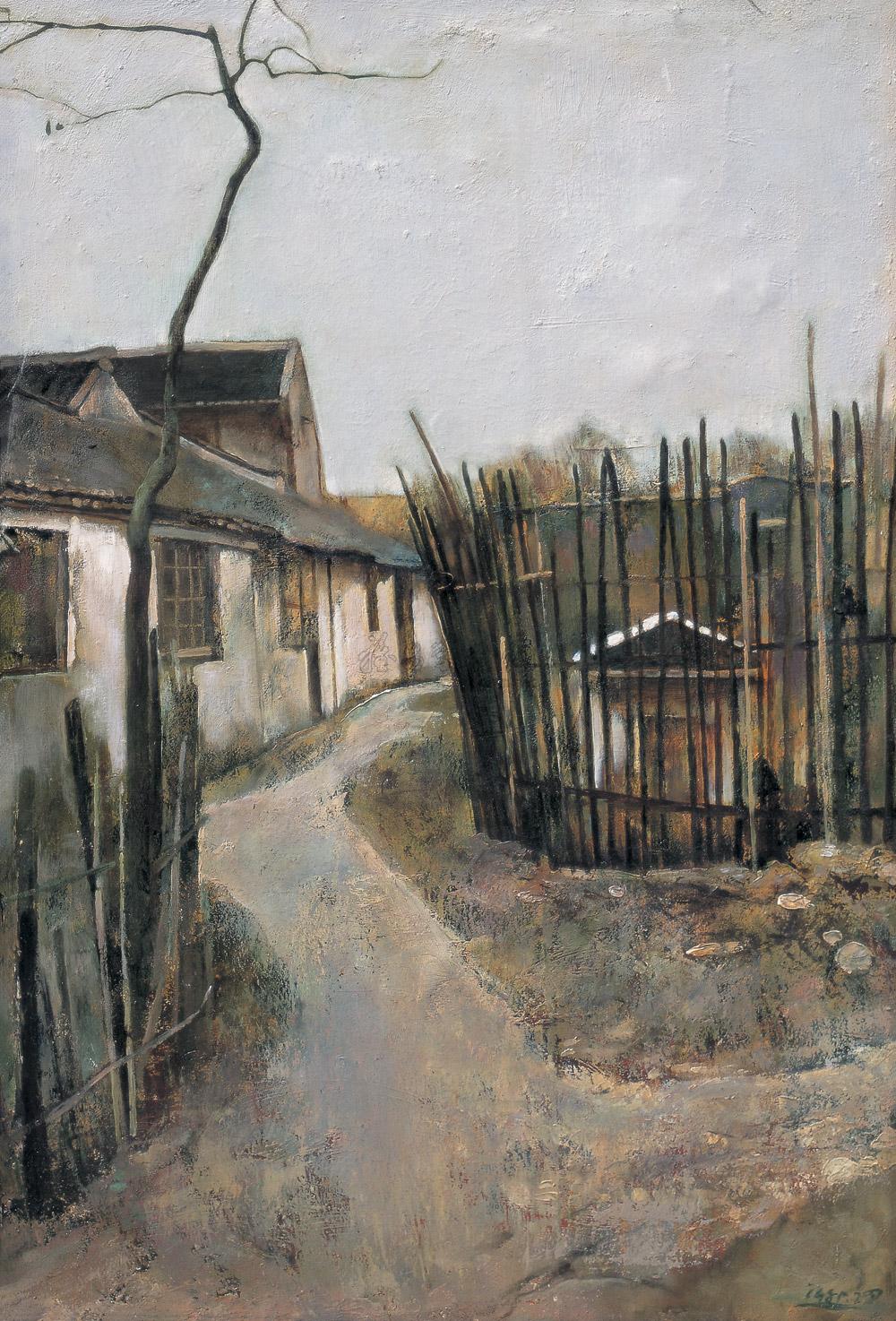 0079 村口 布面油画