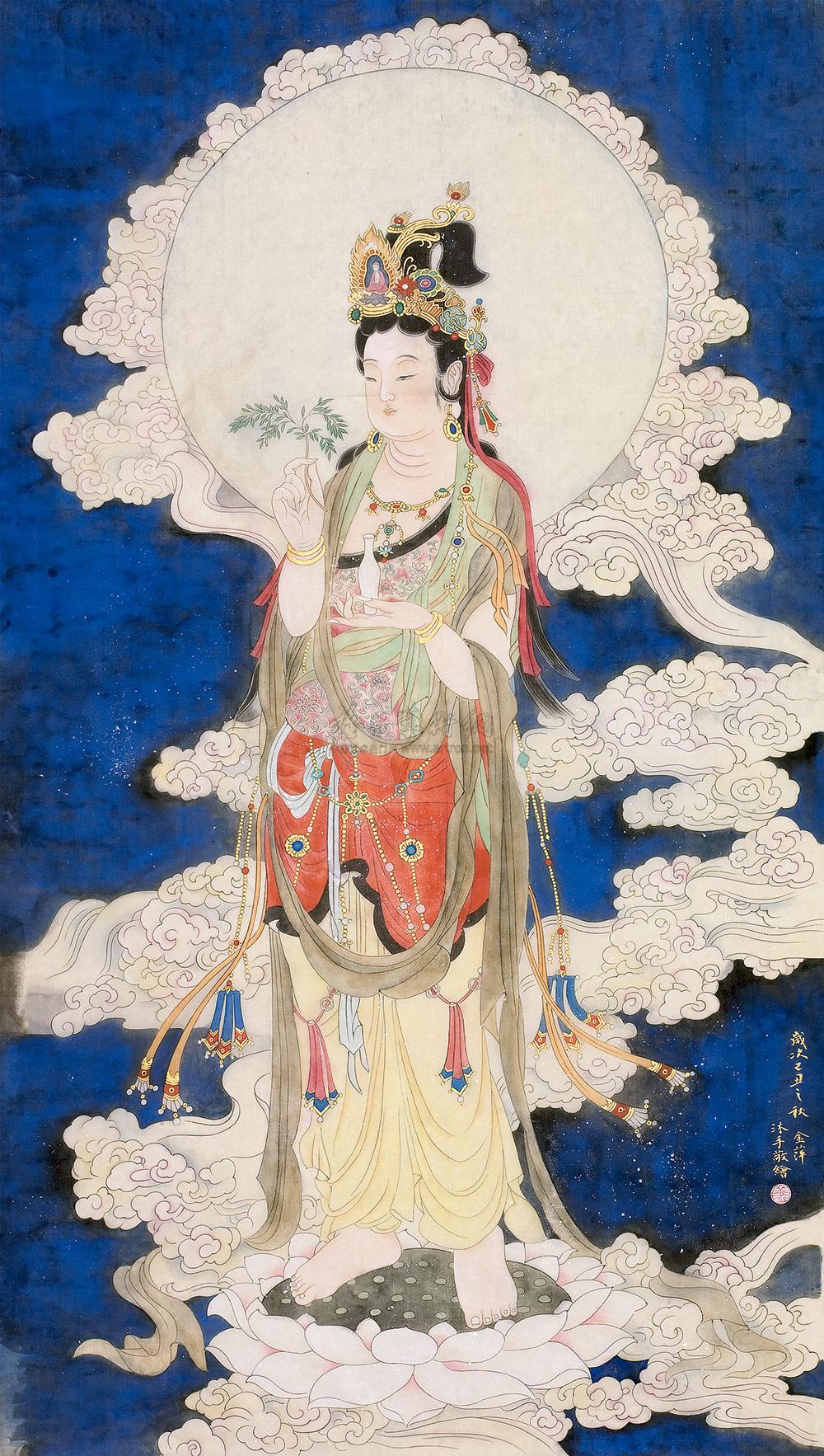 0448 2009年作 观音大士像 镜心 纸本