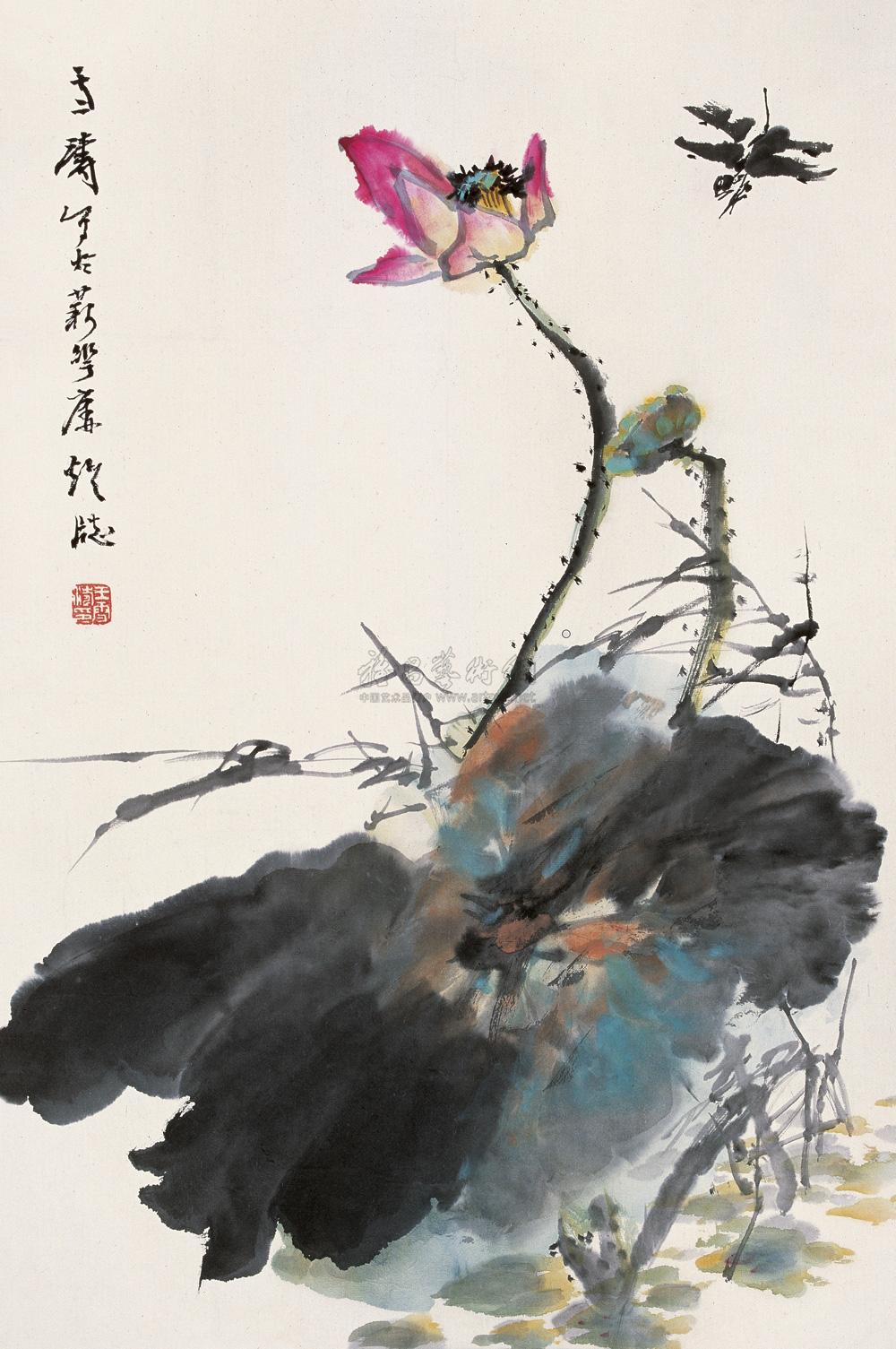 0475荷塘清趣镜心纸本