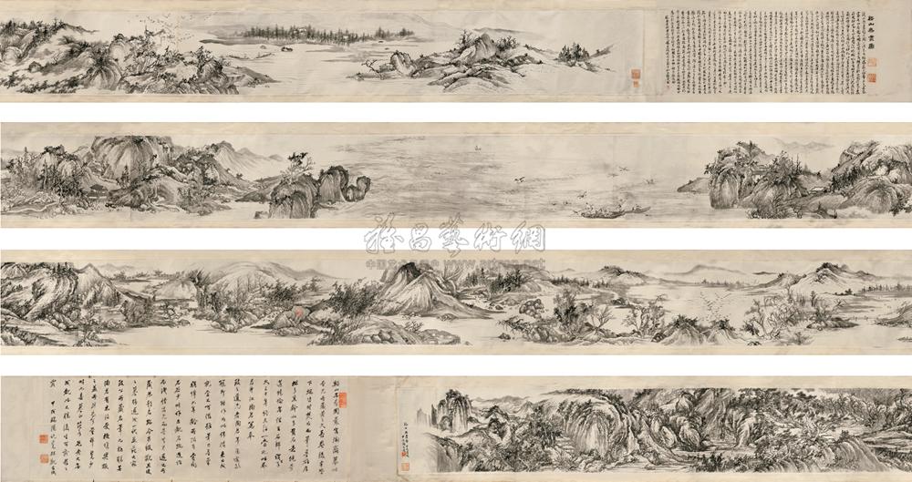 【溪山无尽图 手卷 水墨纸本】拍卖品_图片_价格_鉴赏_绘画_雅昌艺术品拍卖网