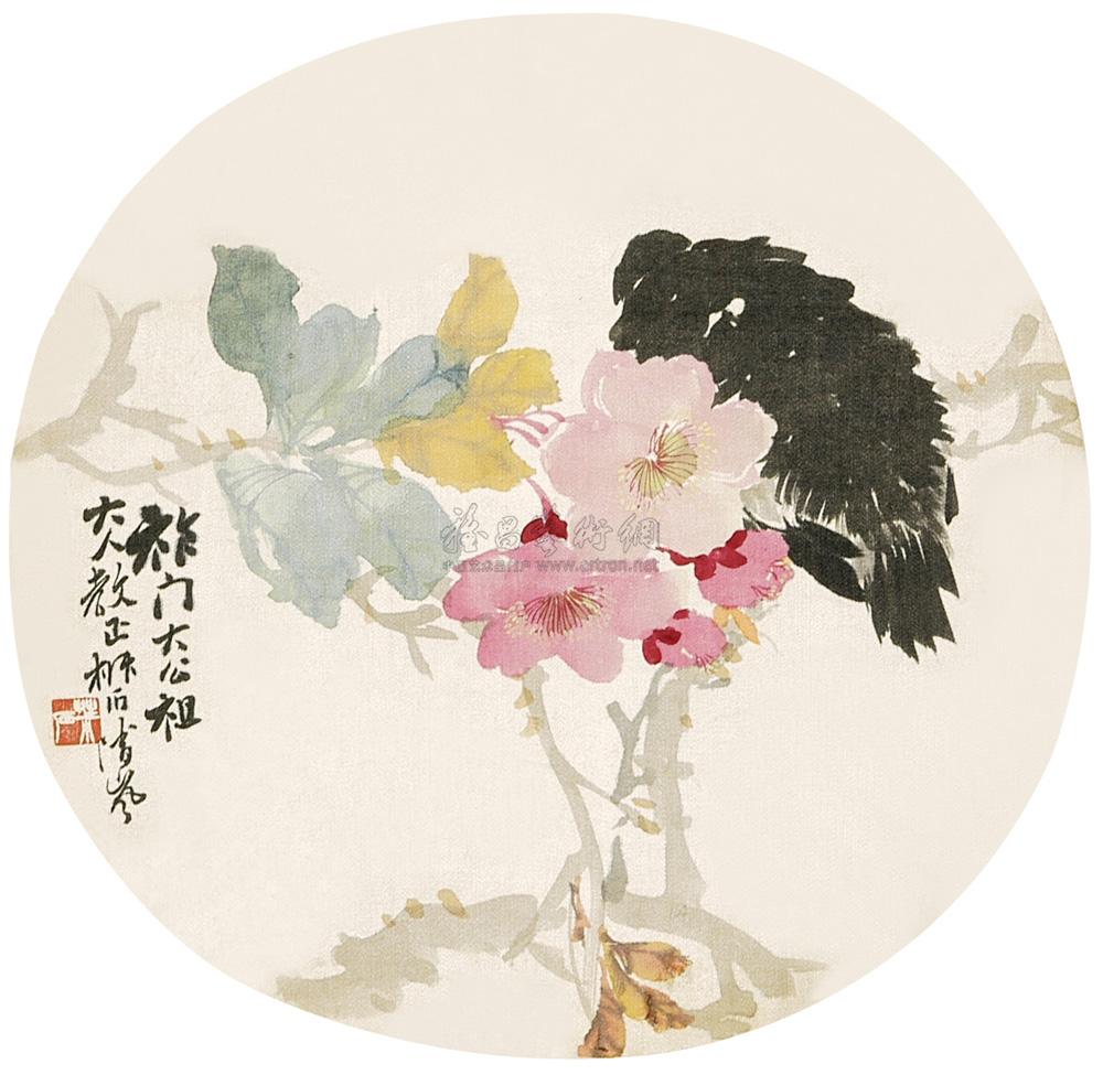 0511 花鸟团扇 镜心 纸本