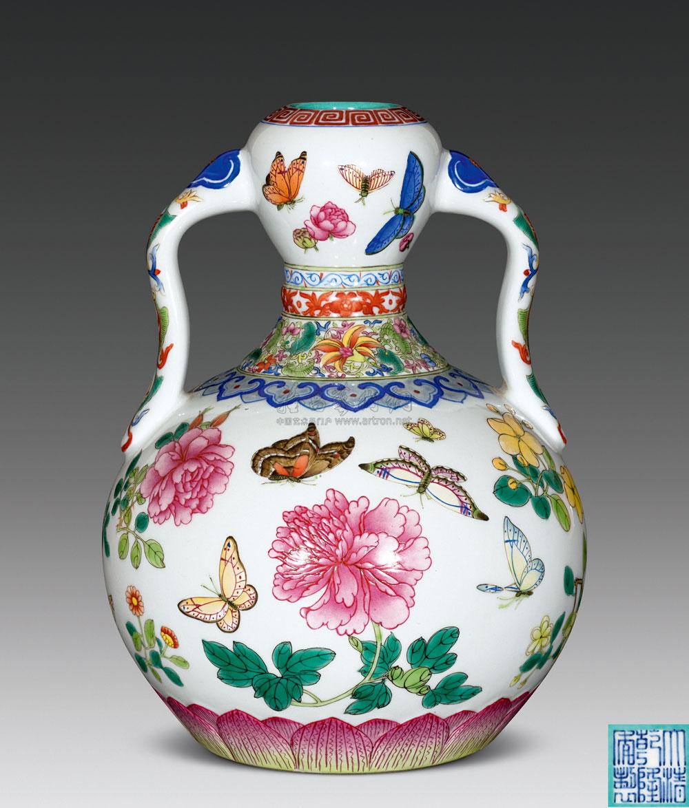 花蝶葫芦尊】拍卖品_图片_价格_鉴赏_清代粉彩瓷器_雅昌艺术品拍卖网