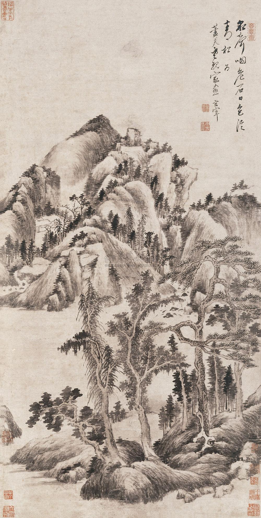 【王维诗意图 立轴 纸本】拍卖品_图片_价格_鉴赏_绘画_雅昌艺术品拍卖网