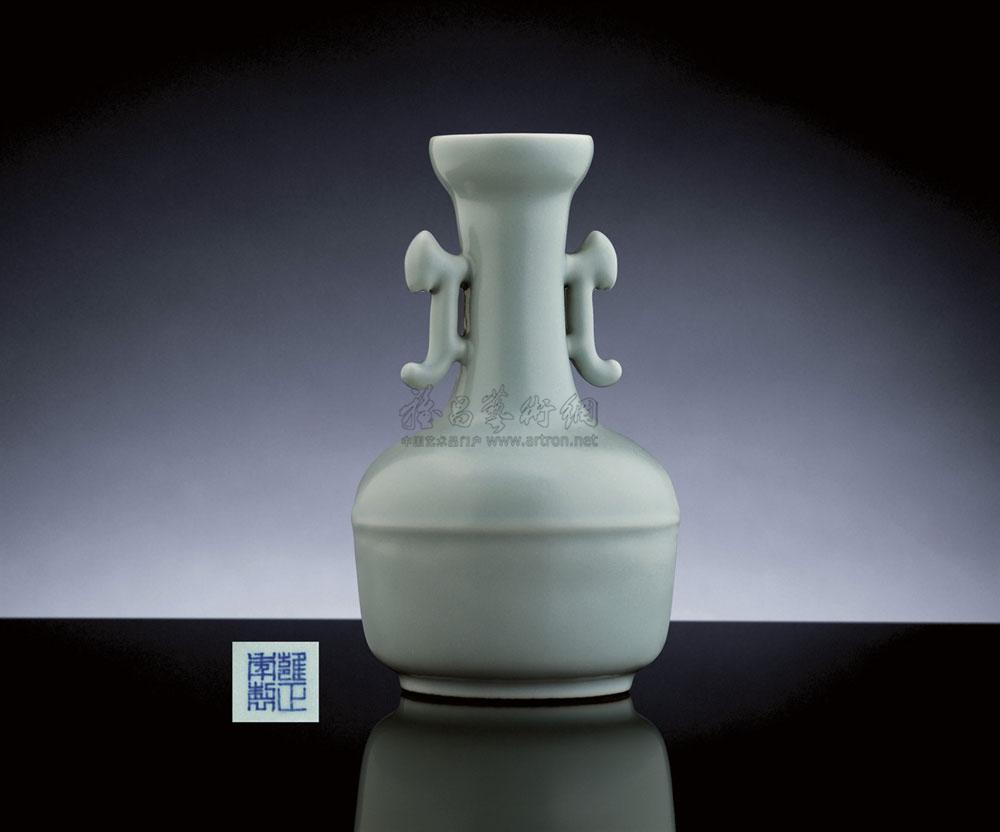 中国古美術/清時代粉彩双戟耳小瓶/C330 - 花瓶