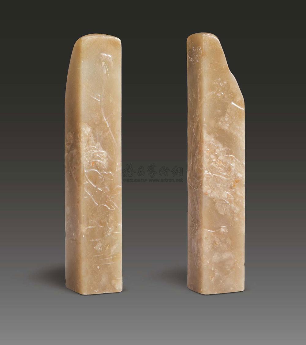 0406杜陵石牡丹薄意对章