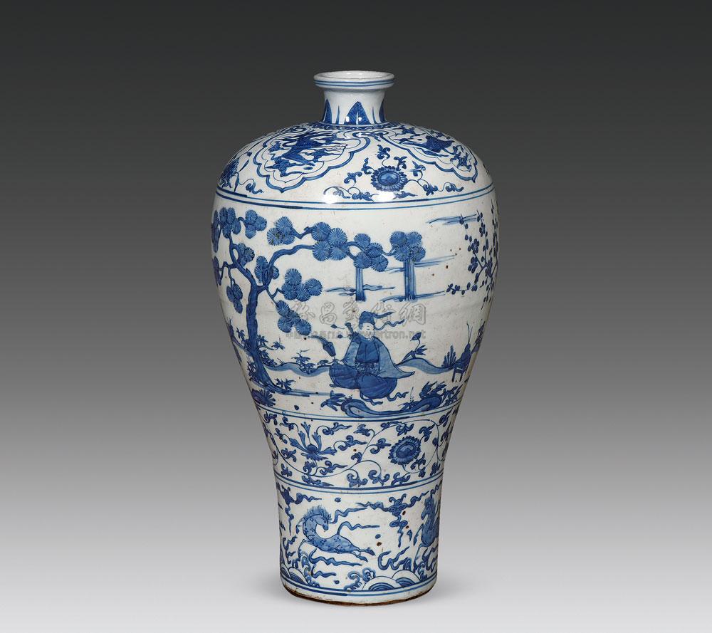 【明万历 青花人物纹梅瓶】拍卖品_图片_价格_鉴赏_明代青花瓷器_雅昌