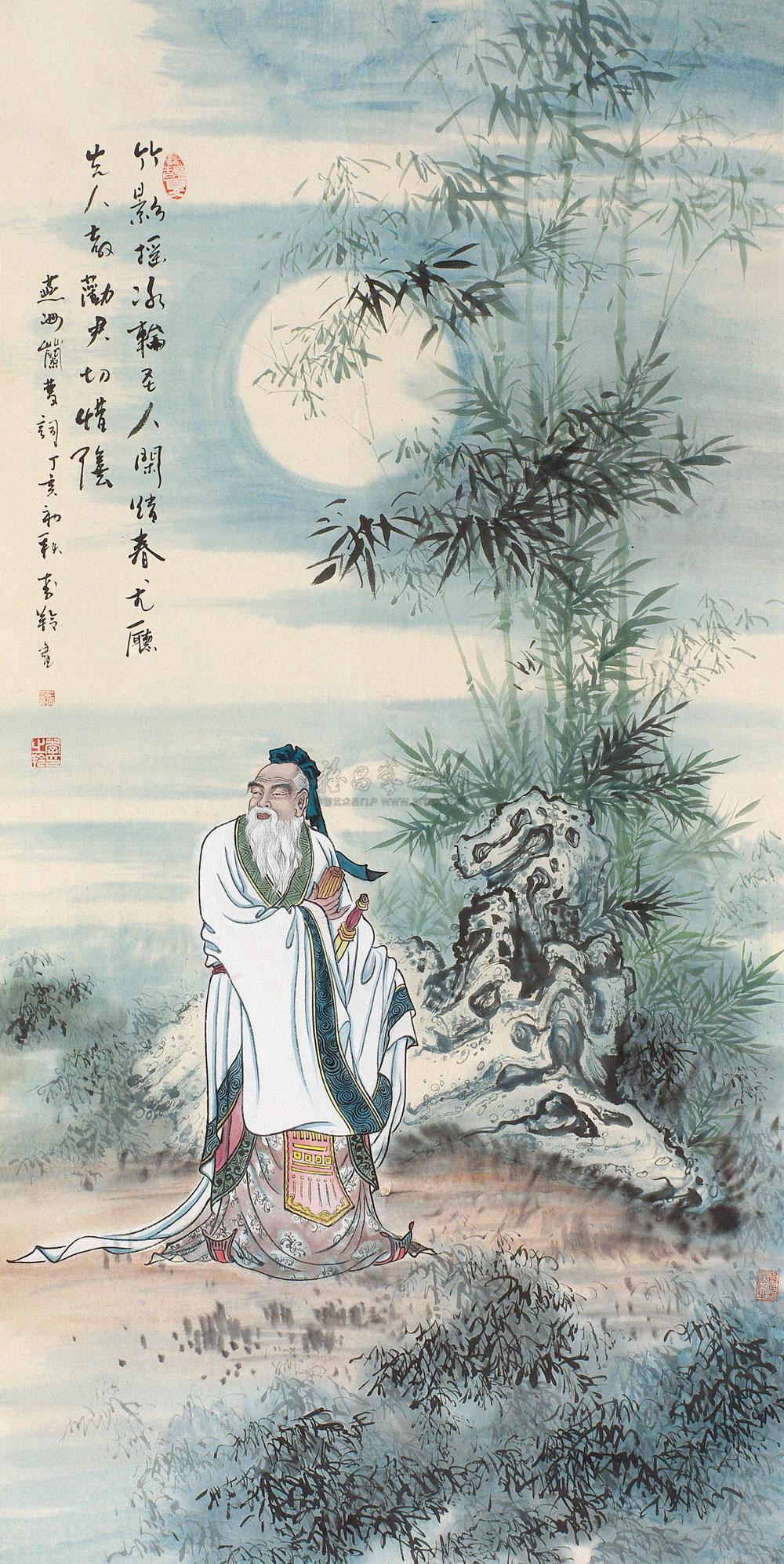 0164孔子立轴纸本