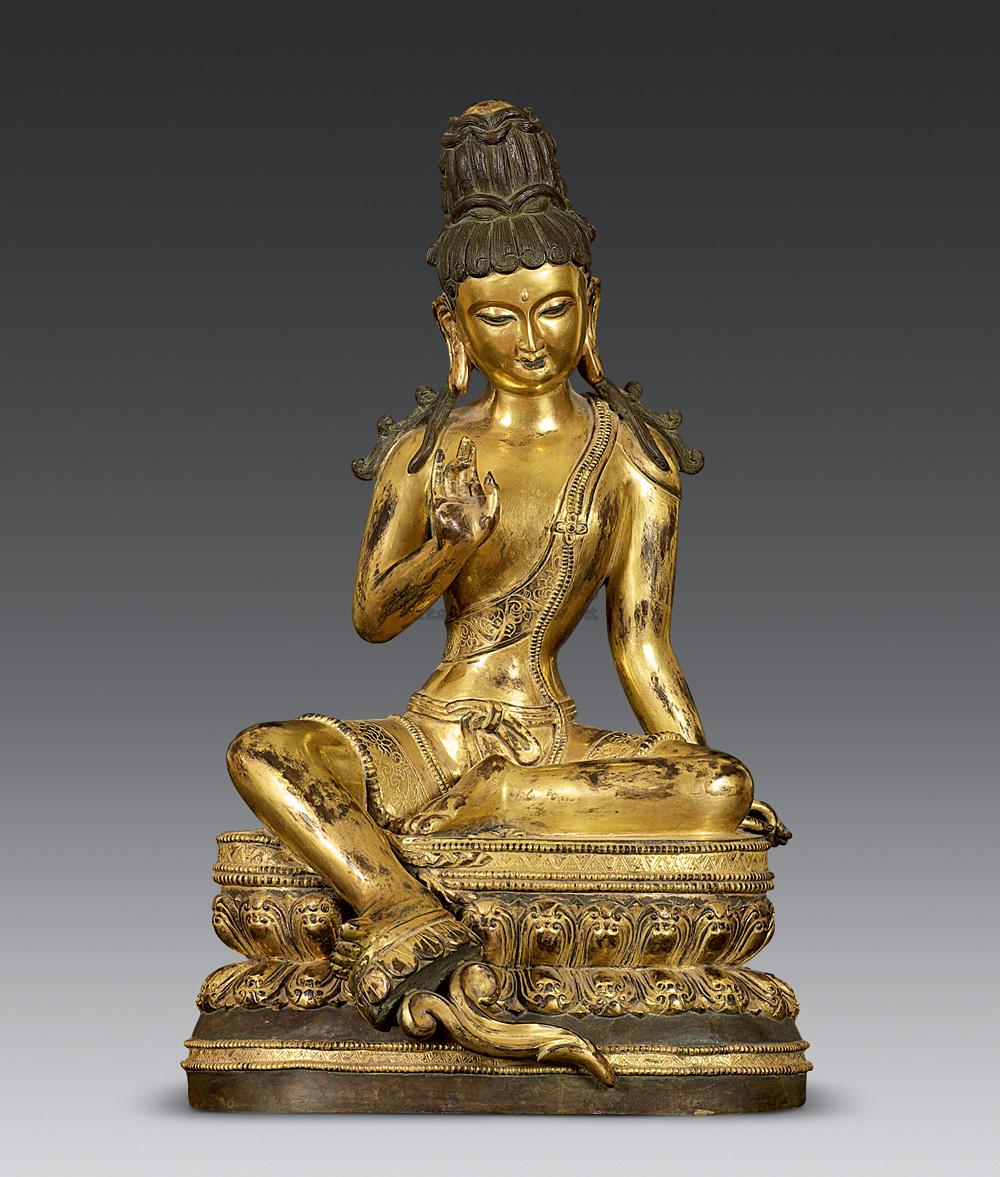 0854明永乐铜鎏金佛造像