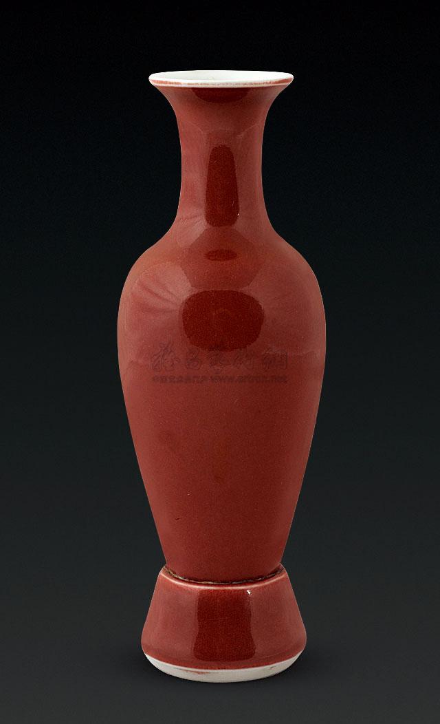 0043 清 豇豆红柳叶瓶