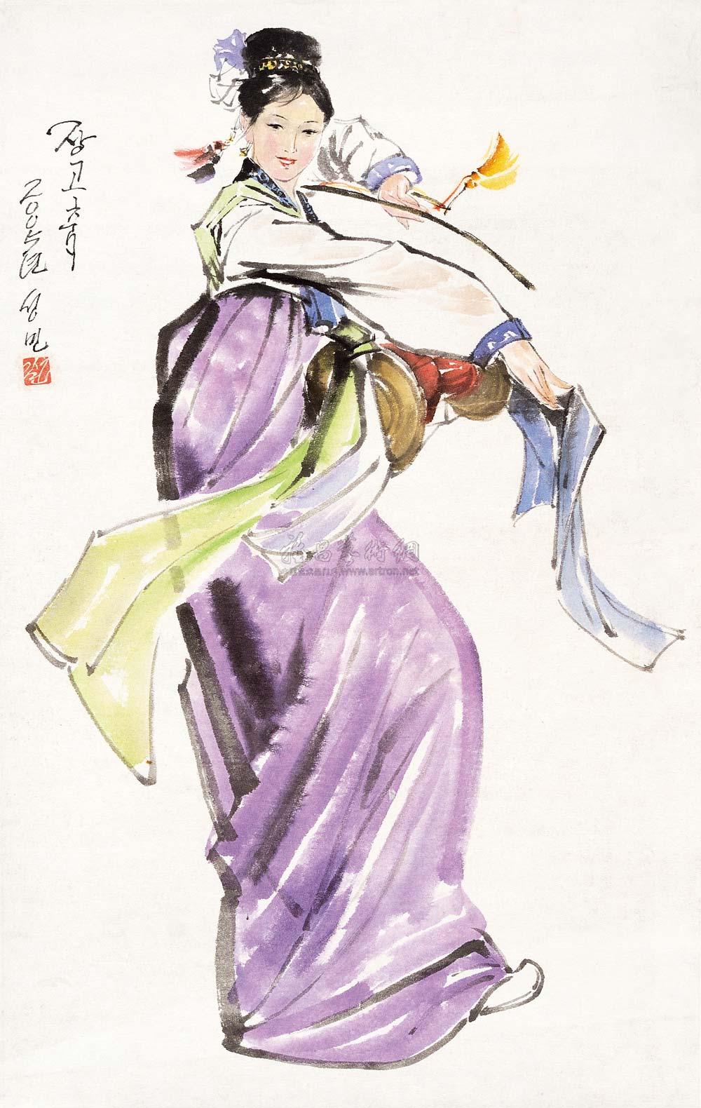 02742005年作长鼓舞朝鲜画