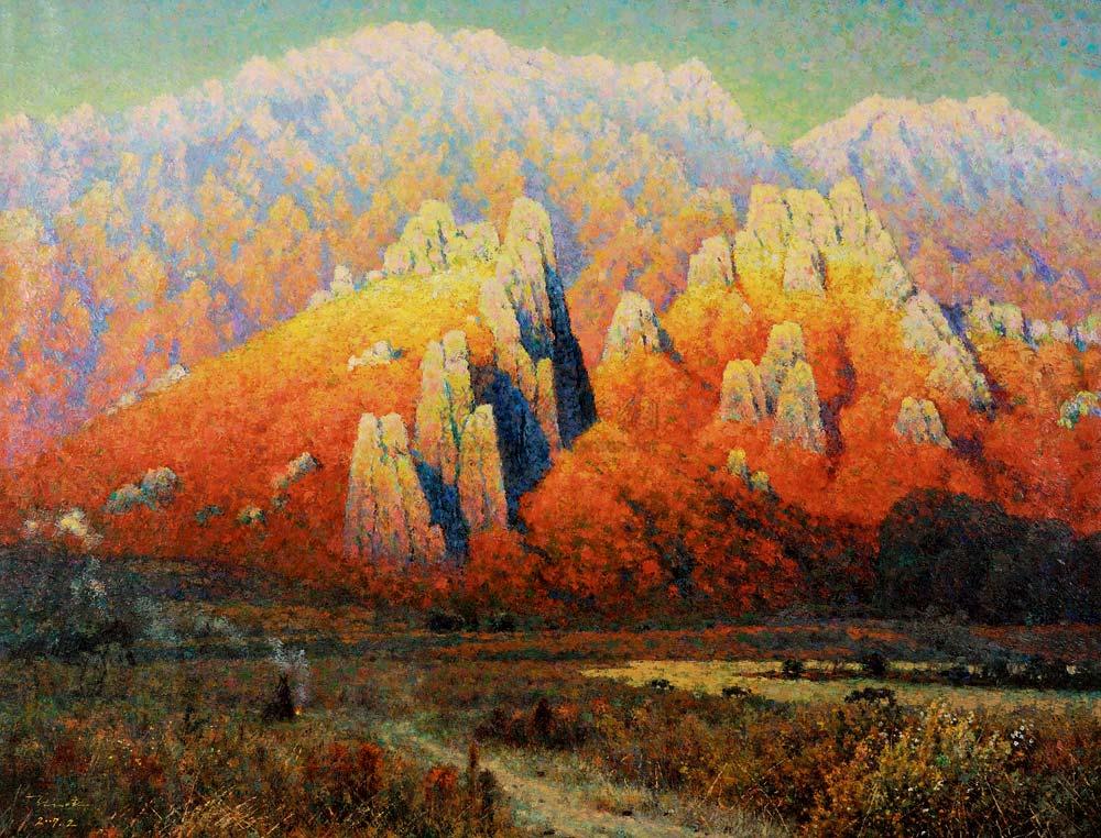 0275 2007年作 金刚山之秋 布面油画