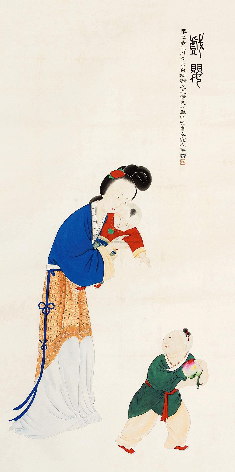 0378婴戏图立轴设色纸本