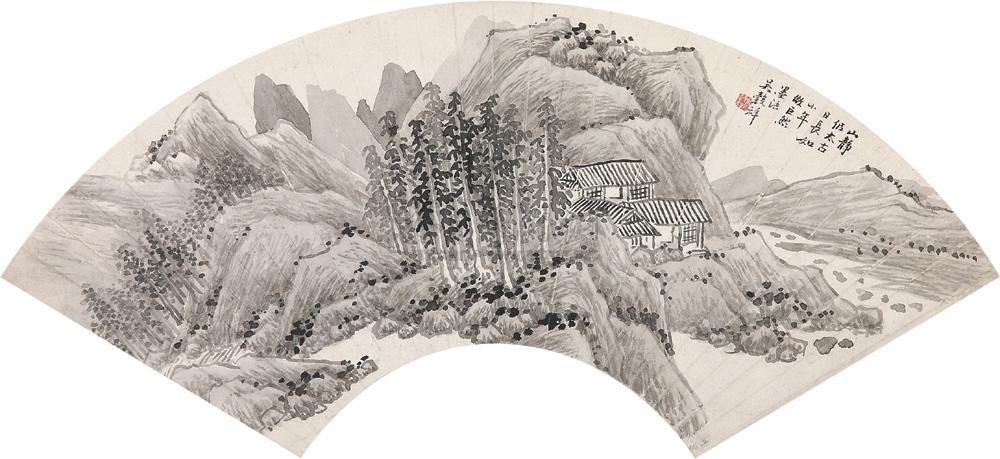 【仿巨然山水 扇面 水墨纸本】拍卖品_图片_价格_鉴赏_绘画_雅昌艺术